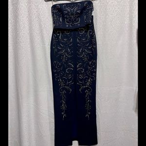 Rubber Ducky Productions 2 piece Navy rhinestone set